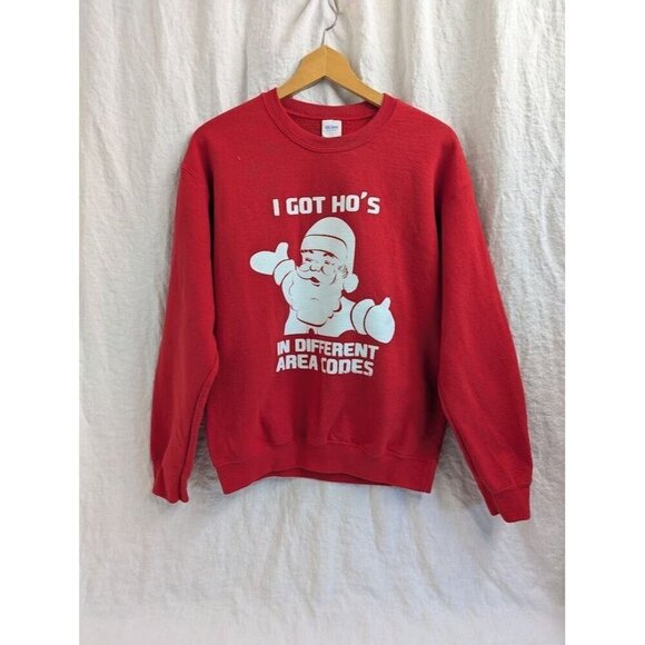 Gildan Other - Funny Christmas crew Sweatshirt "I got ho's in different area codes" Medium V8